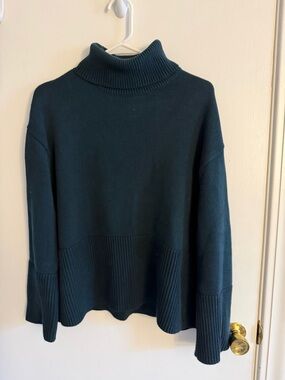 GAP Teal-Blue Ribbed Turtleneck Sweater